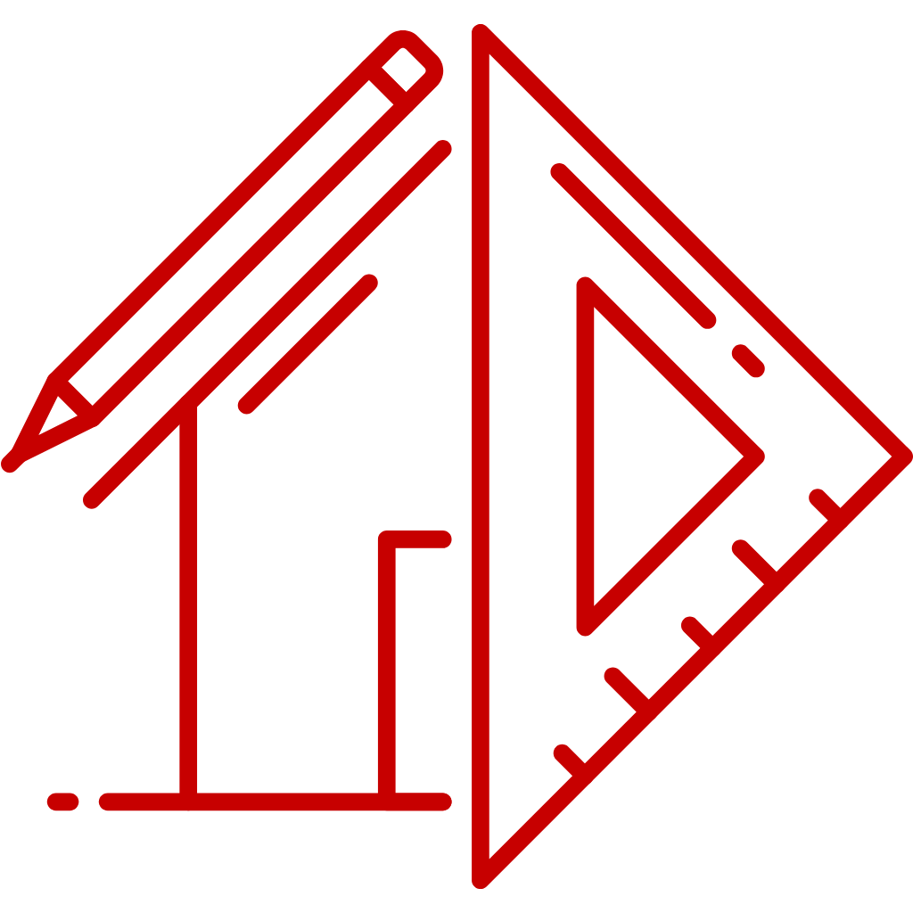 иконка на къща и триъгълна линия